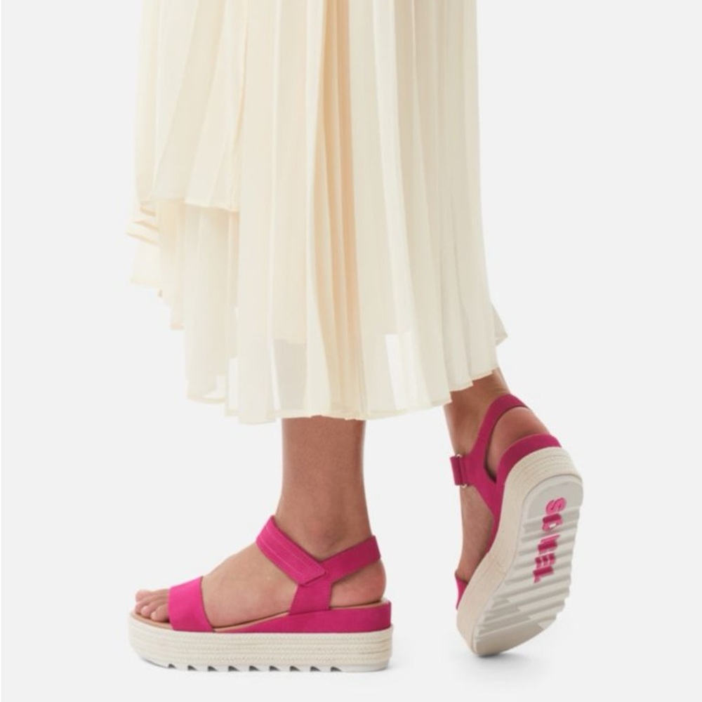 Sorel Cameron Flatform Sandals Fuschia Fizz